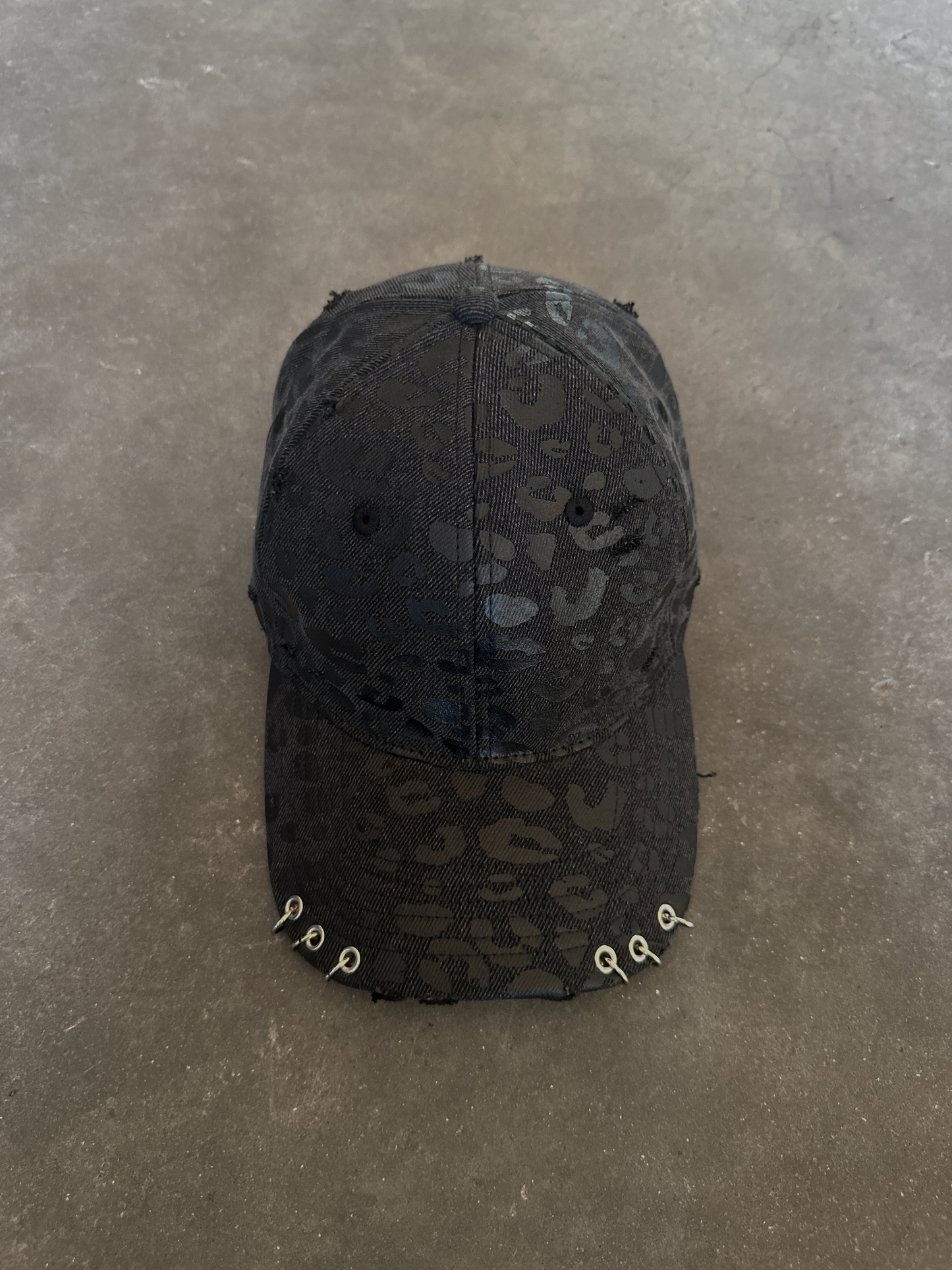 Pierced Leopard Print Hat