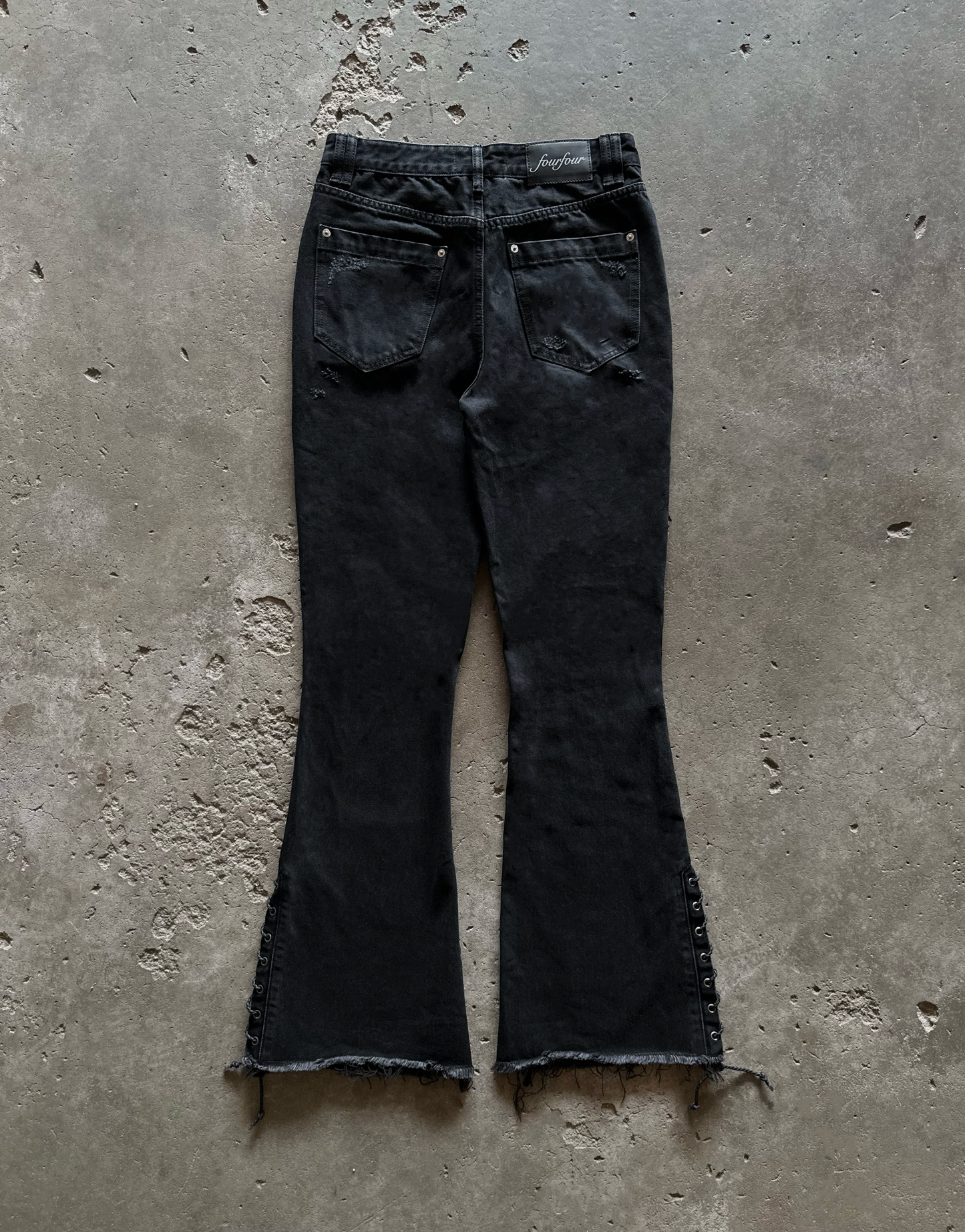 'Onyx' Laced Flared Denim