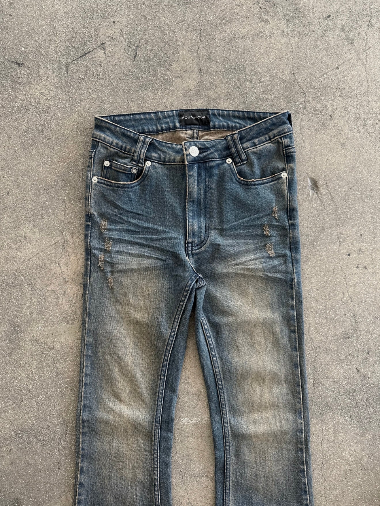 Mud Wash Flared Denim
