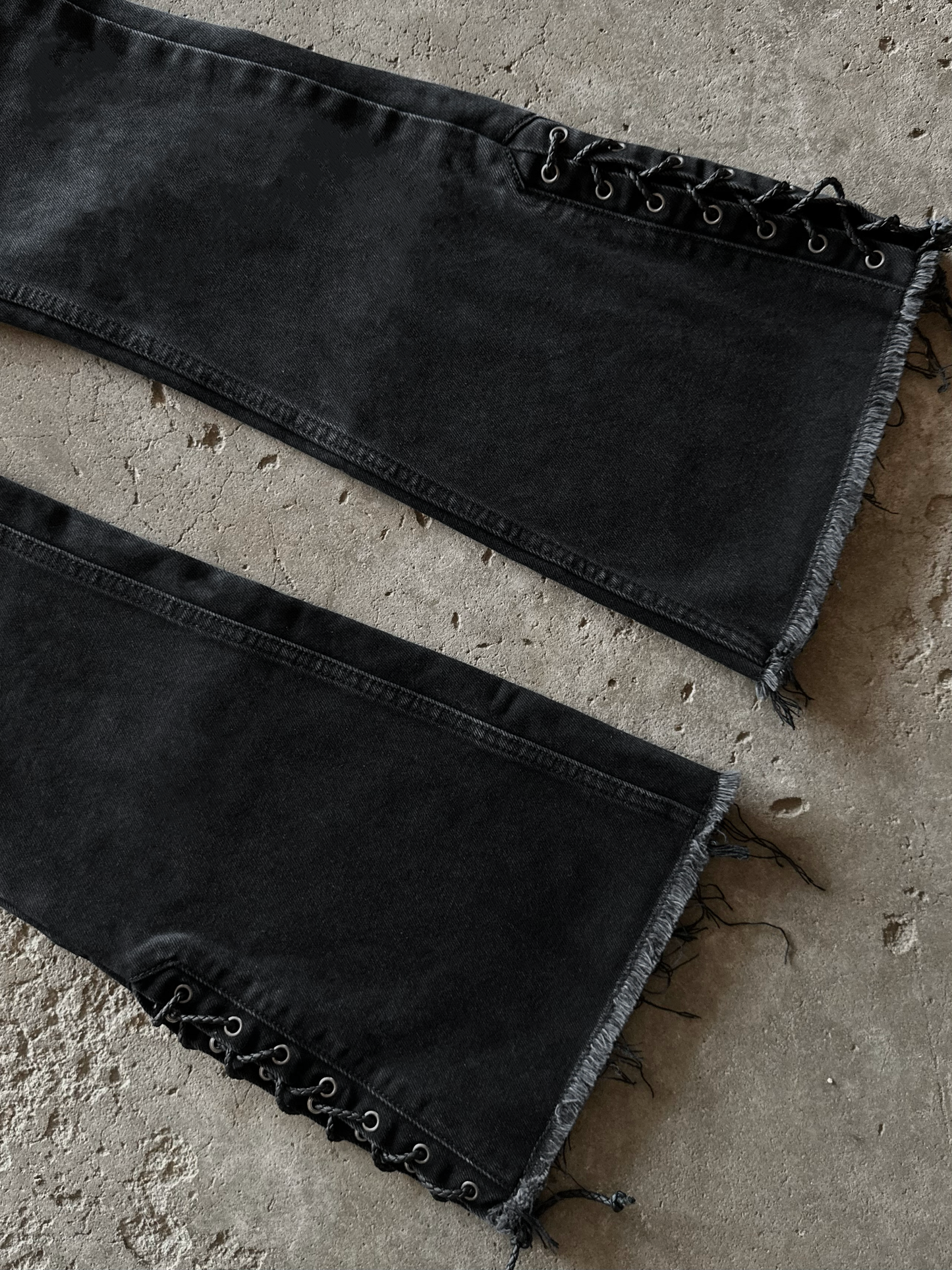 'Onyx' Laced Flared Denim